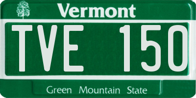 VT license plate TVE150