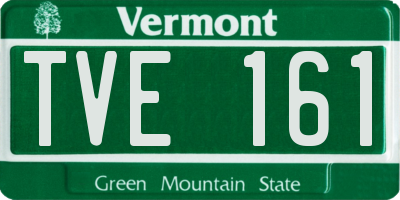 VT license plate TVE161