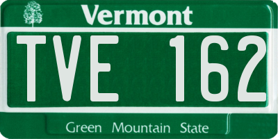 VT license plate TVE162