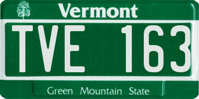 VT license plate TVE163