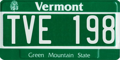 VT license plate TVE198