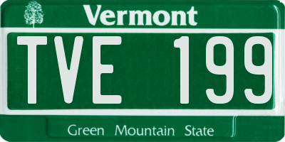 VT license plate TVE199
