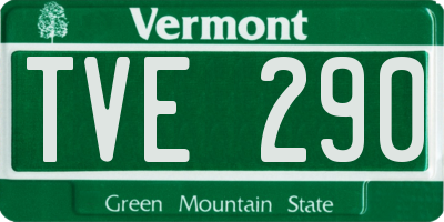 VT license plate TVE290