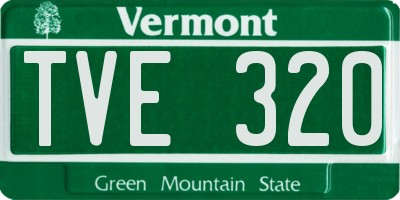 VT license plate TVE320