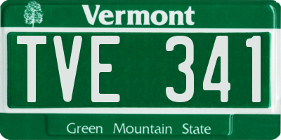 VT license plate TVE341