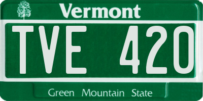 VT license plate TVE420