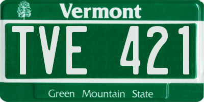 VT license plate TVE421