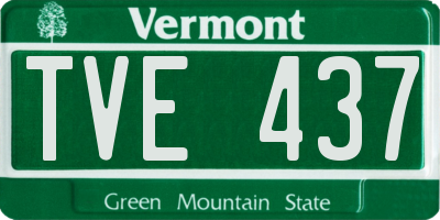VT license plate TVE437