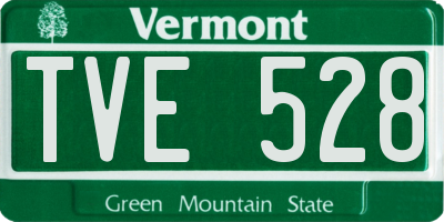 VT license plate TVE528