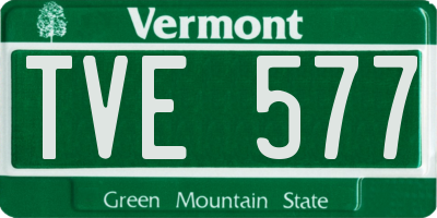 VT license plate TVE577