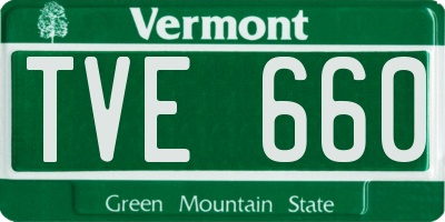 VT license plate TVE660