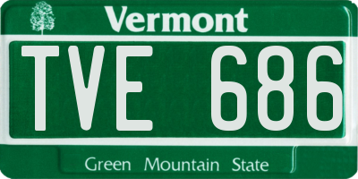 VT license plate TVE686
