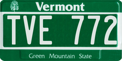 VT license plate TVE772