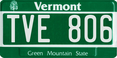 VT license plate TVE806