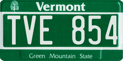 VT license plate TVE854