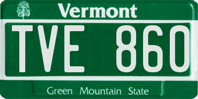 VT license plate TVE860
