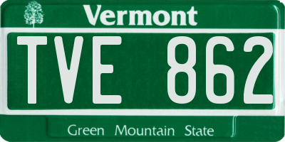 VT license plate TVE862