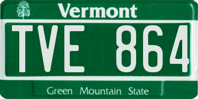 VT license plate TVE864