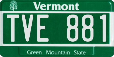VT license plate TVE881