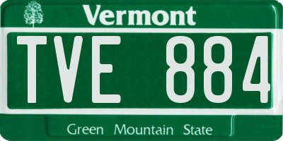 VT license plate TVE884