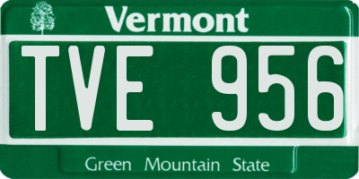 VT license plate TVE956