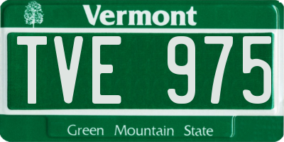 VT license plate TVE975