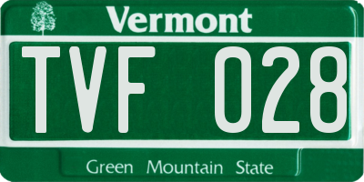 VT license plate TVF028
