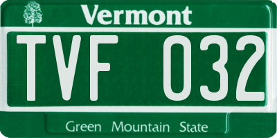 VT license plate TVF032