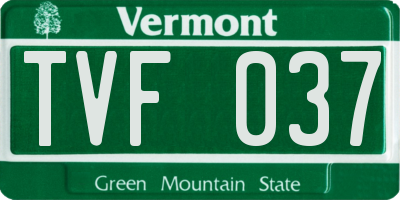 VT license plate TVF037