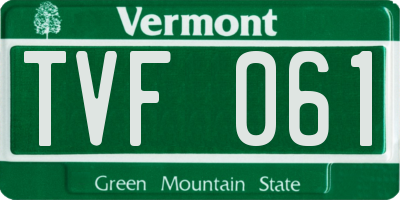 VT license plate TVF061