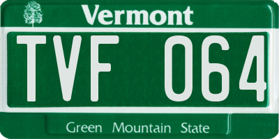 VT license plate TVF064