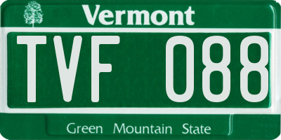 VT license plate TVF088
