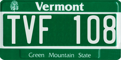 VT license plate TVF108