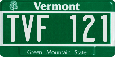 VT license plate TVF121