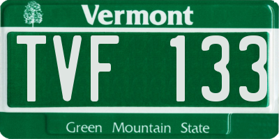 VT license plate TVF133
