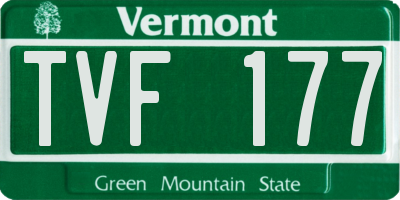 VT license plate TVF177