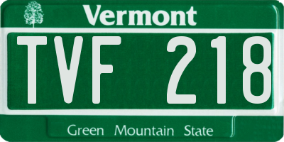 VT license plate TVF218