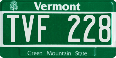 VT license plate TVF228