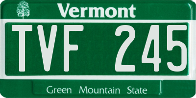 VT license plate TVF245