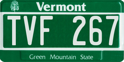 VT license plate TVF267