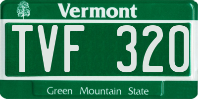 VT license plate TVF320