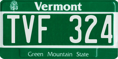 VT license plate TVF324