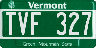 VT license plate TVF327