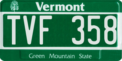 VT license plate TVF358