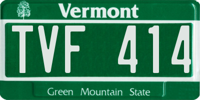 VT license plate TVF414