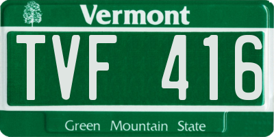 VT license plate TVF416