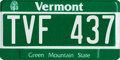 VT license plate TVF437