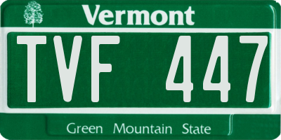 VT license plate TVF447