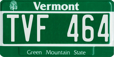VT license plate TVF464
