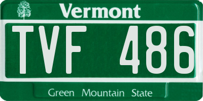 VT license plate TVF486